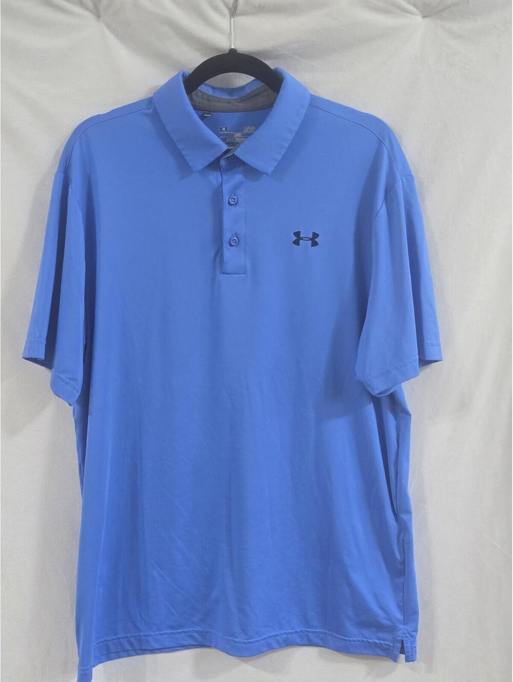 Under Armour Loose Fit HeatGear Polo Shirt Large Blue